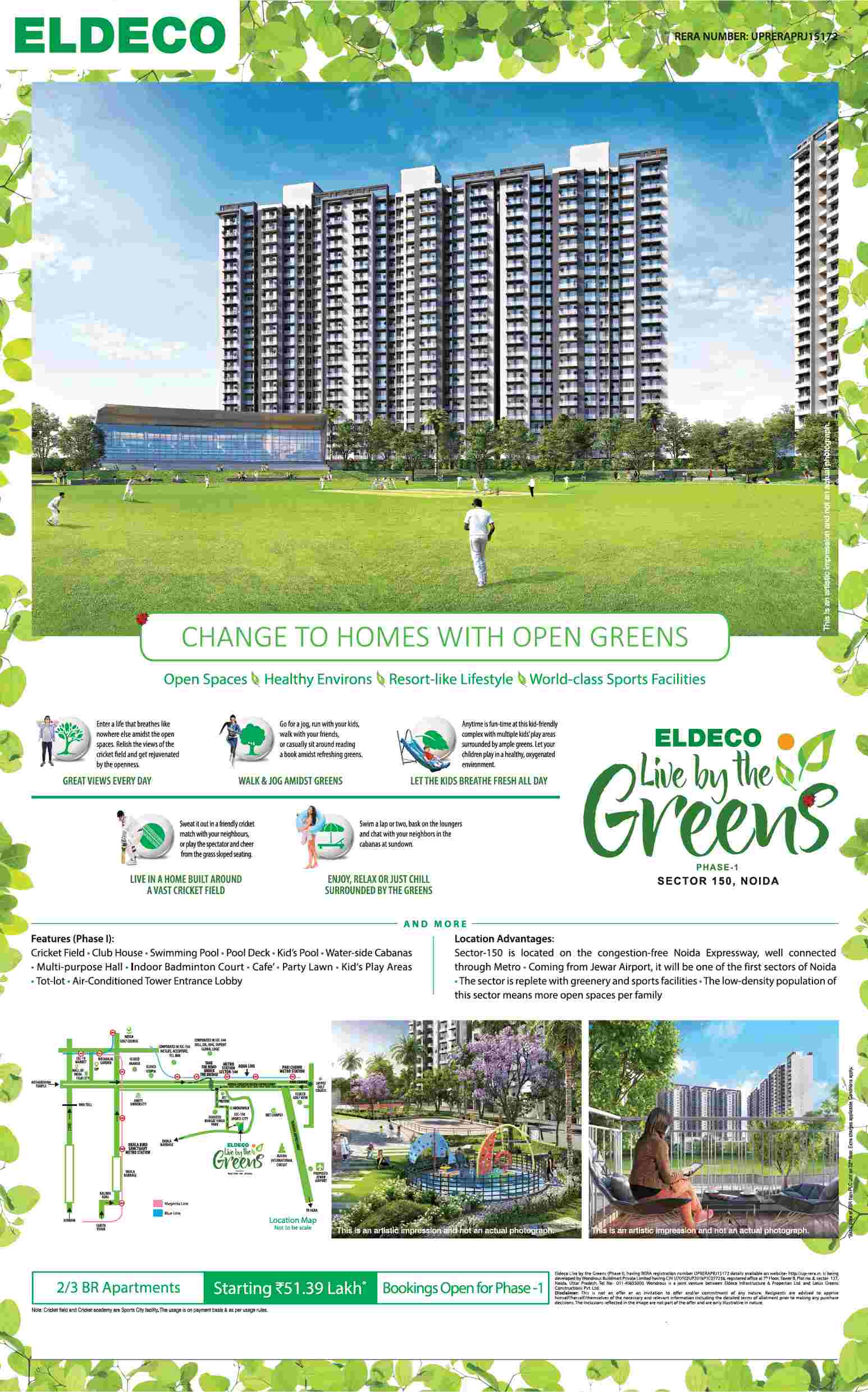 Change to homes with open greens at Eldeco Live By The Greens in Sector 150, Noida Update